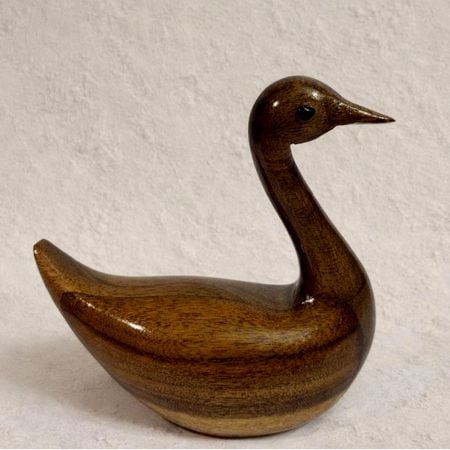 Handmade Wood Duck Sculpture for Table Decor